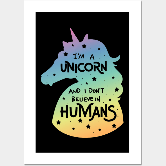 I'm a Unicorn T-Shirt Rainbow Horse Gift Pony Wall Art by biNutz